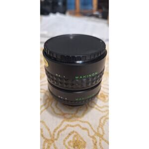 Makinon 2X converter- lenses #1 & #2- covers & case Japanese made- M42 mount nm